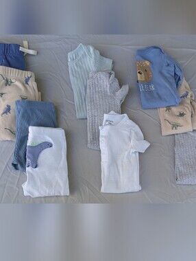 6-9 Month / 9 Month Baby Boys Onesies, Pants, And Button Up Hoodie